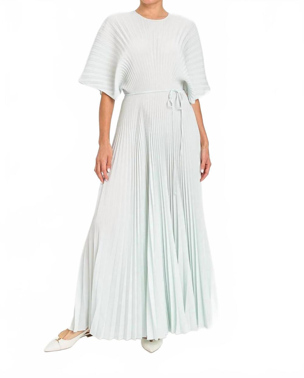 NEW TWINSET celeste pleated midi dress in blue